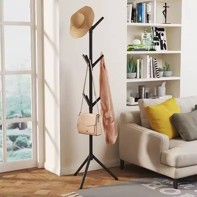 Freistehender Garderobenständer im Baum-Design mit 8 Haken für Flur, Schlafzimmer und Arbeitszimmer – Dreibeinfuß, ohne Bohren, Schwarz oder Weiß
