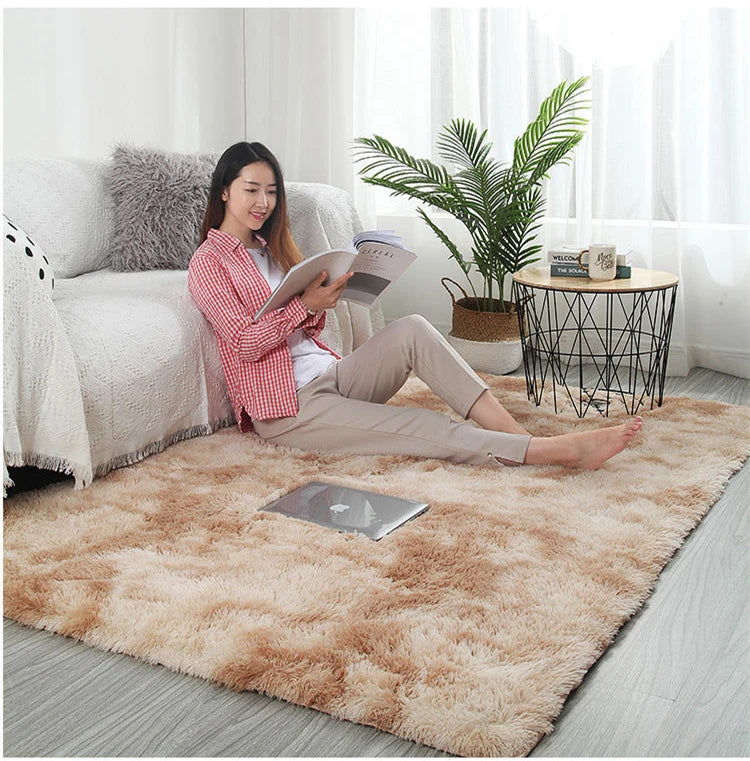 Flauschiger, verdickter Teppich für Wohnzimmer, Schlafzimmer und Kinderzimmer – 40 × 60 bis 160 × 230 cm, rechteckig, rutschfest, 17 Farben