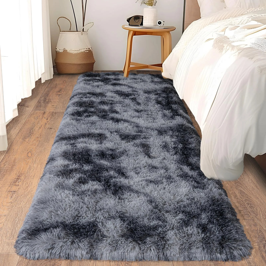 Ultraweicher Plüsch-Läufer für Schlafzimmer, Flur und Wohnheim – 40 × 60 bis 80 × 200 cm, flauschig, rutschfest, als Bettvorleger, 10 Farben