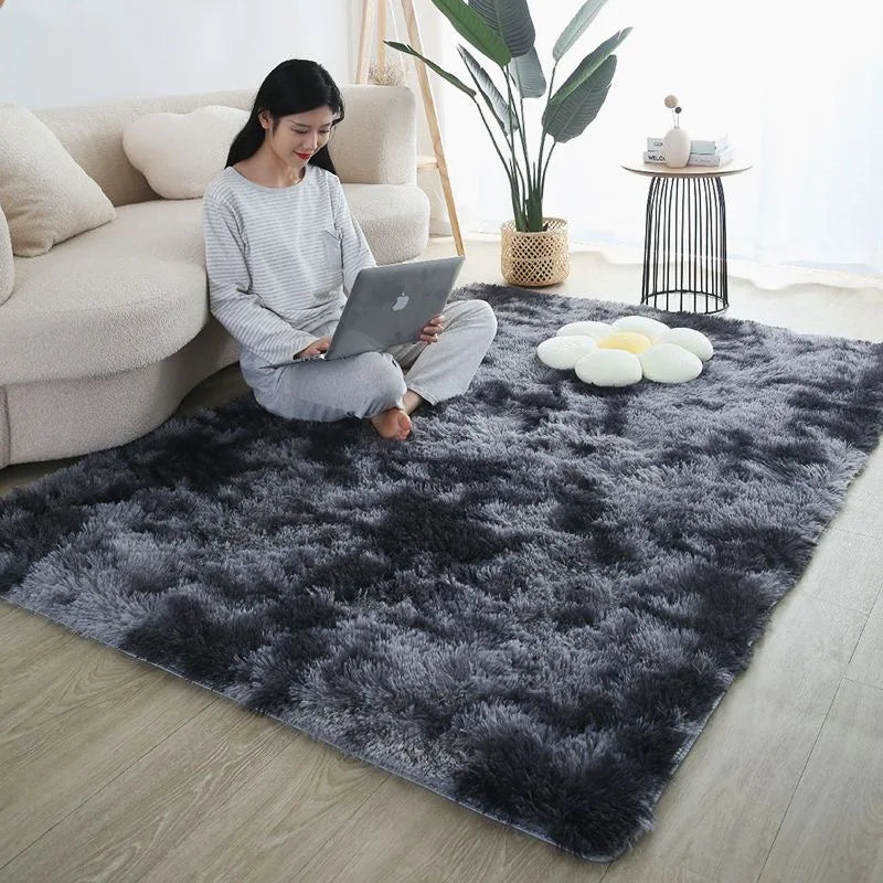 Hochflor-Kinderteppich in Batik- und Regenbogenfarben für Mädchenzimmer und Wohnzimmer – 50 × 80 bis 160 × 230 cm, 3,5 cm Flor, rutschfest, 8 Farben