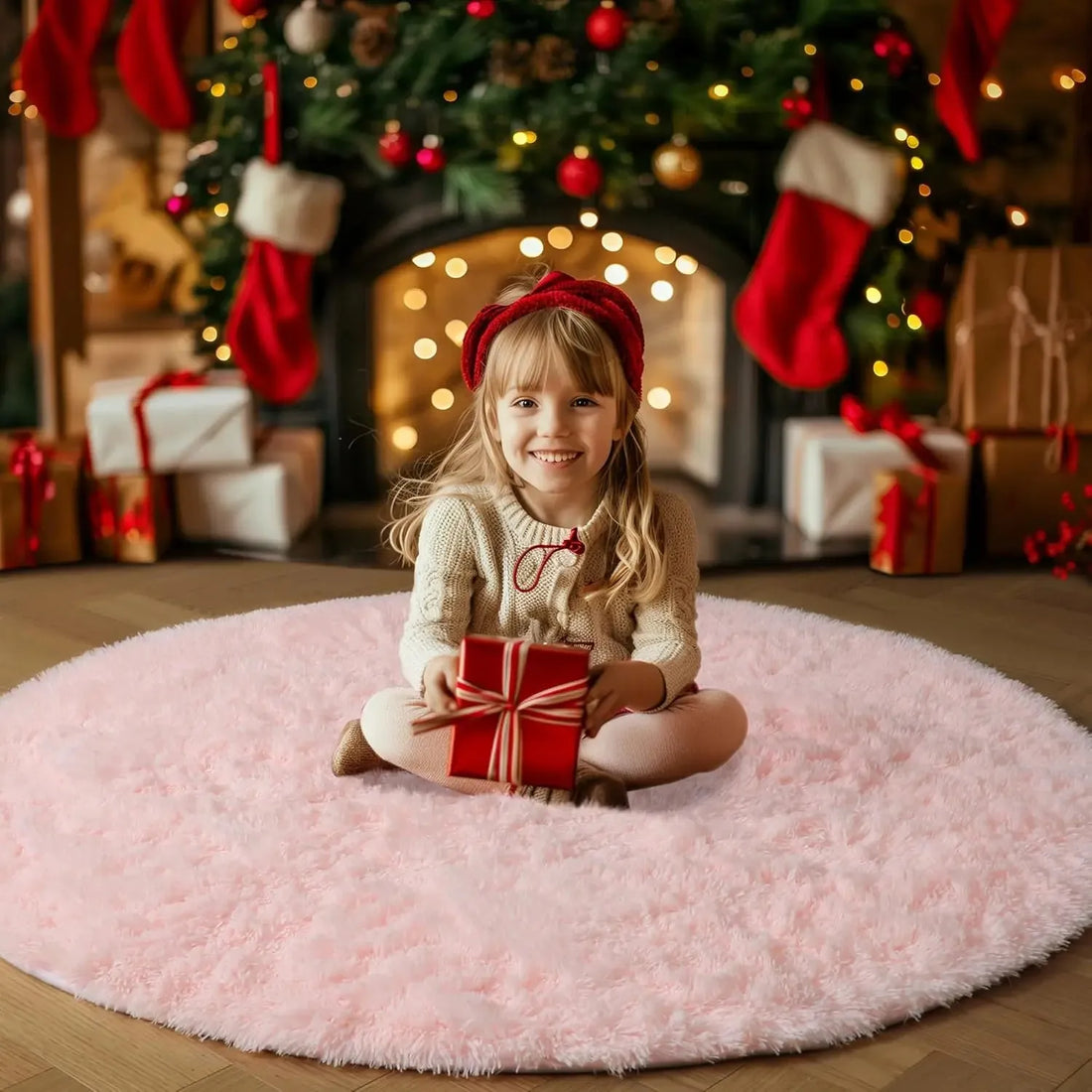 Runder Shaggy-Teppich für Mädchenzimmer, Kinderzimmer und Spielzimmer – Ø 60 bis 180 cm, flauschig, rutschfest, fusselfrei, 8 Farben
