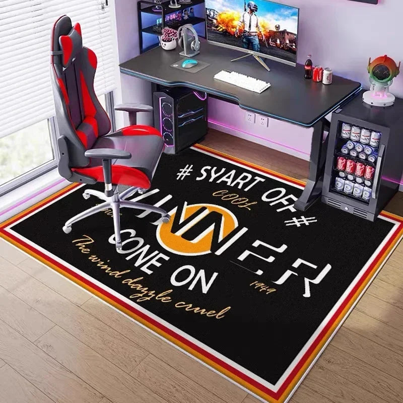 Gaming-Teppich aus Kristallsamt für E-Sport-Zimmer, Wohnzimmer und Büro – 80 × 120 bis 160 × 230 cm, schalldämmend, rutschfest, 14 Motive