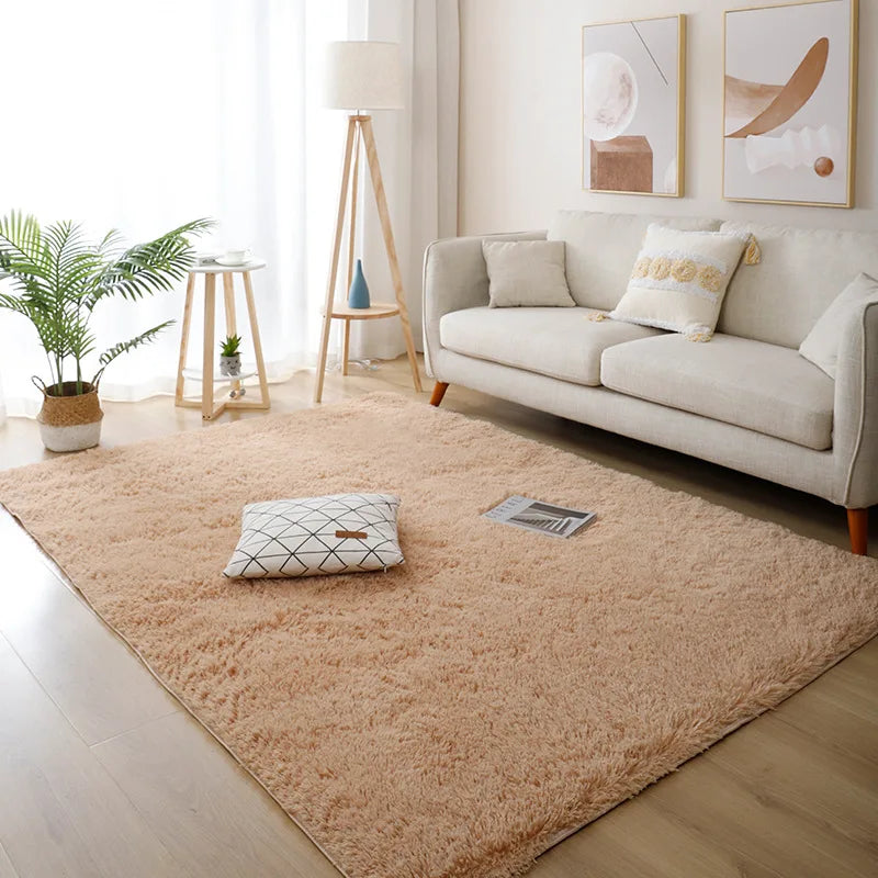 Flauschiger, verdickter Teppich für Wohnzimmer, Schlafzimmer und Kinderzimmer – 40 × 60 bis 160 × 230 cm, rechteckig, rutschfest, 17 Farben