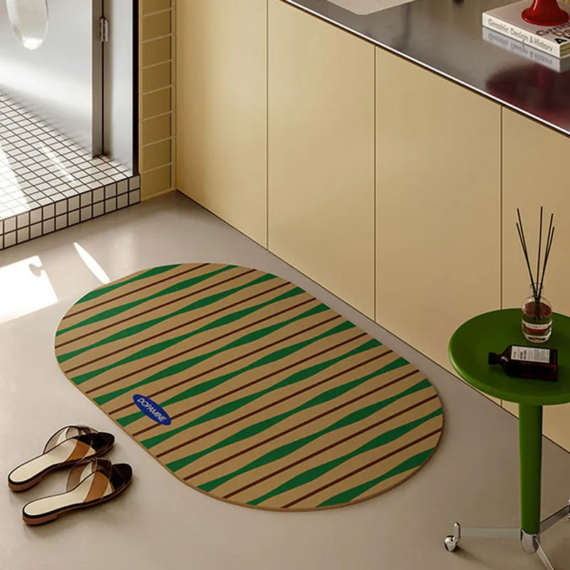 Badematte mit Diatomit für Bad, WC und Eingang – 40 × 60 bis 60 × 90 cm, saugfähig, rutschfest, schmutzabweisend, bedruckt, 4 Motive