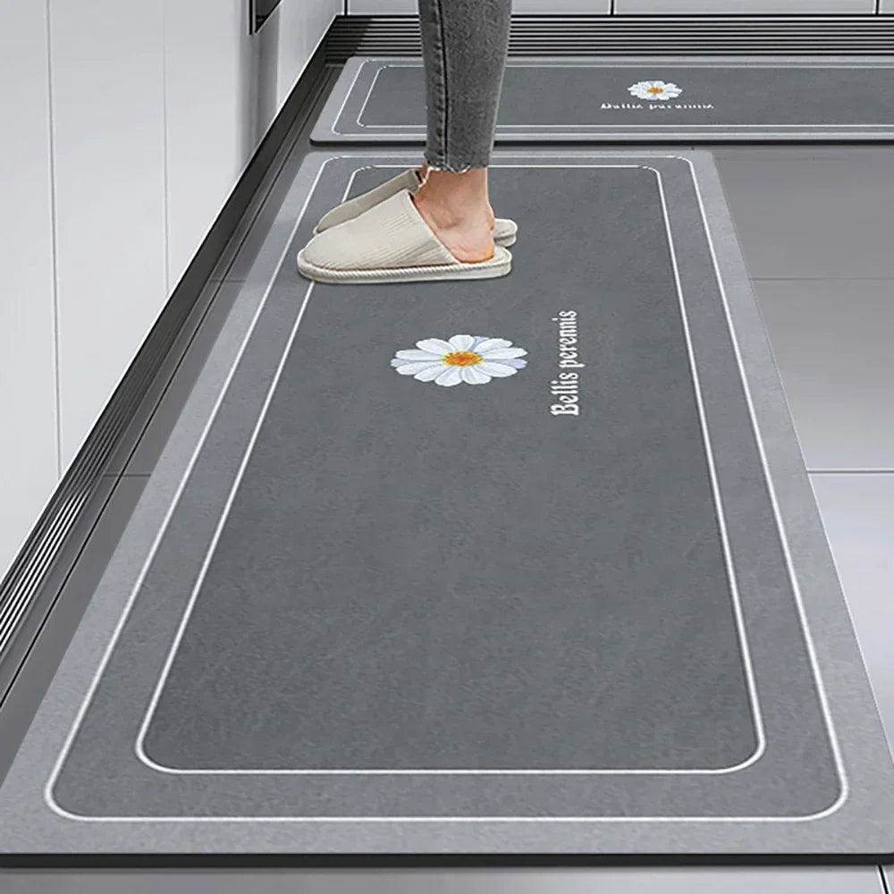 Langer Küchenläufer aus Kristallsamt für Küche, Flur und Wohnzimmer – 40 × 60 bis 50 × 160 cm, bedruckt, saugfähig, rutschfest, PVC-Rücken, 25 Motive