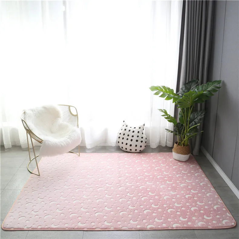 Im Dunkeln leuchtender Teppich mit 3D-Motiven für Kinderzimmer und Schlafzimmer – 40 × 60 bis 160 × 200 cm, Kurzflor, rutschfest, 12 Motive