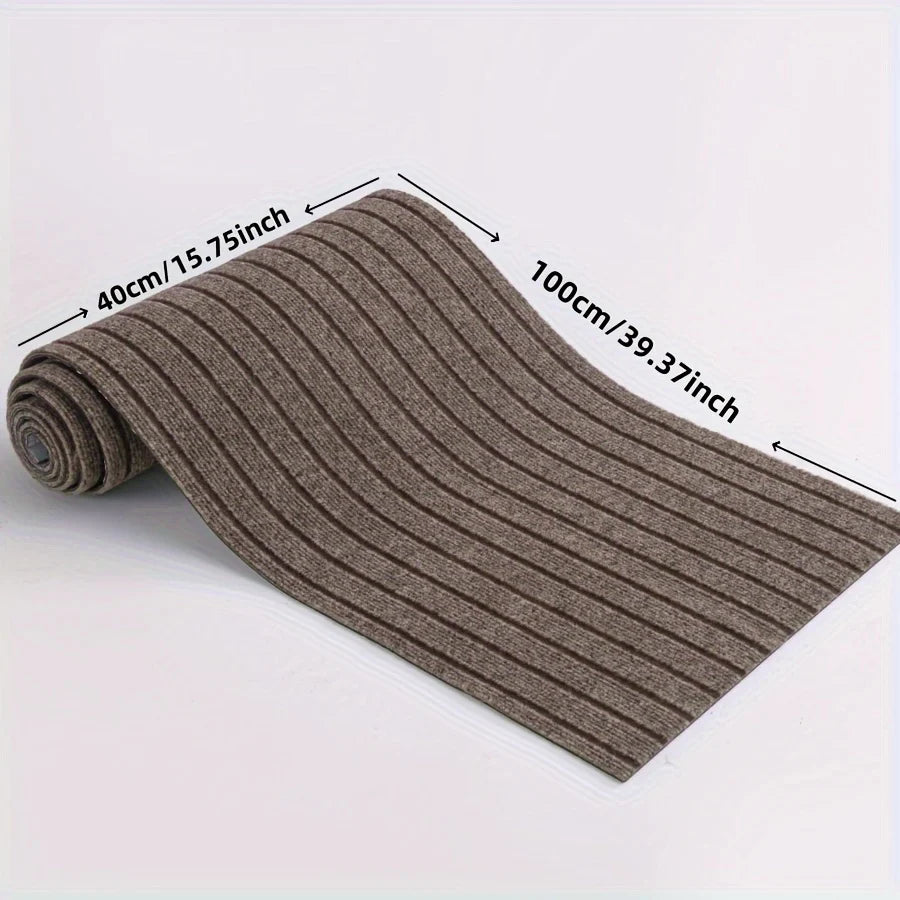 Selbstklebender Teppich von der Rolle für Küche, Flur und Eingang – 40 × 100 bis 40 × 300 cm, gestreift, rutschfest, PVC-Rücken, 11 Farben