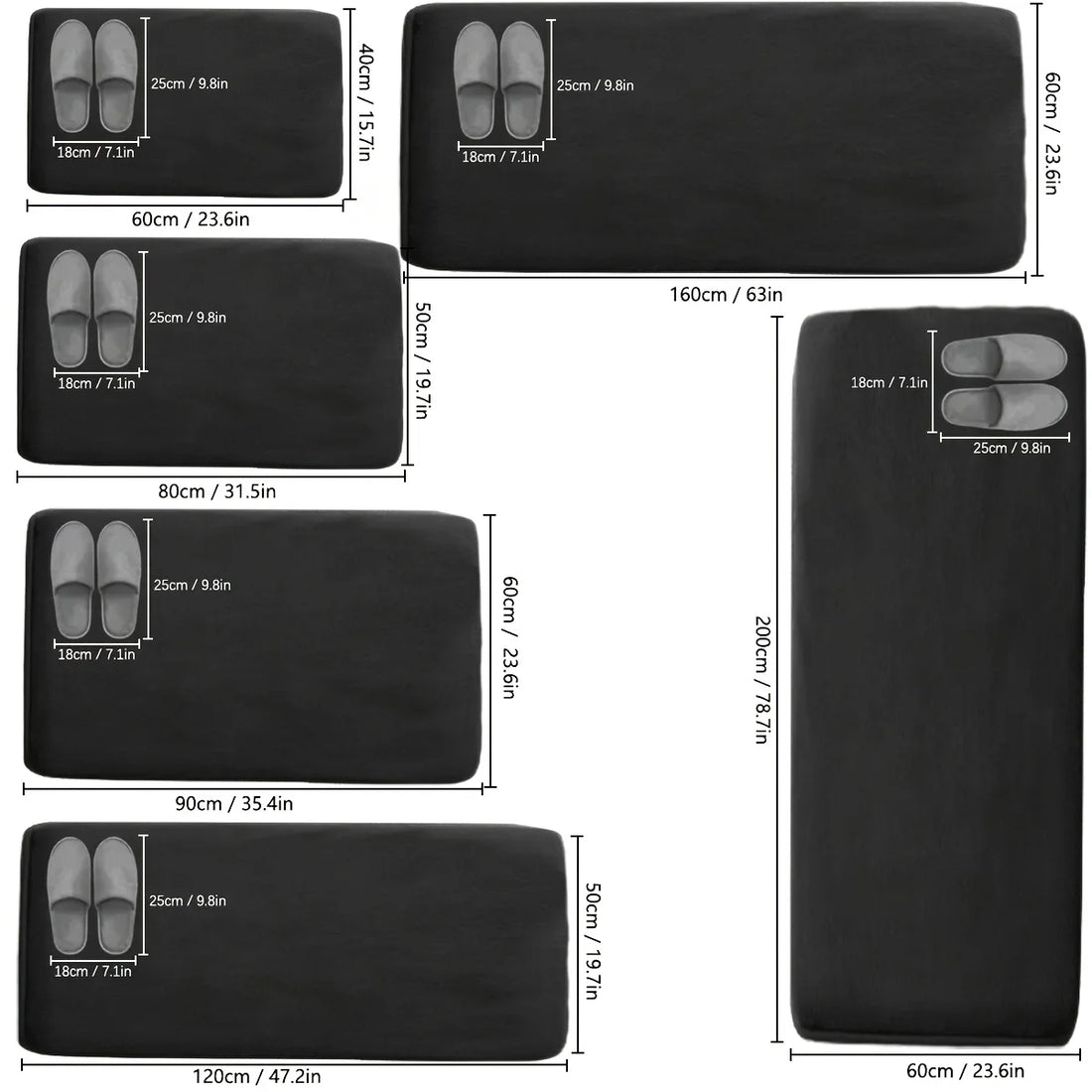 Verdickte Küchenmatte aus Flanell für Küche und Bad – 40 × 60 bis 60 × 200 cm, nimmt Wasser und Öl auf, rutschfest, waschbar, 5 Farben