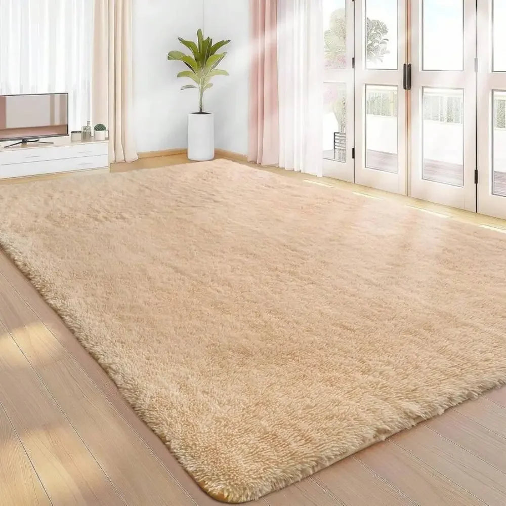 Flauschiger Teppich aus Seidenwolle für Schlafzimmer, Wohnzimmer und Studentenzimmer – 40 × 60 bis 160 × 230 cm, rechteckig, rutschfest, 10 Farben
