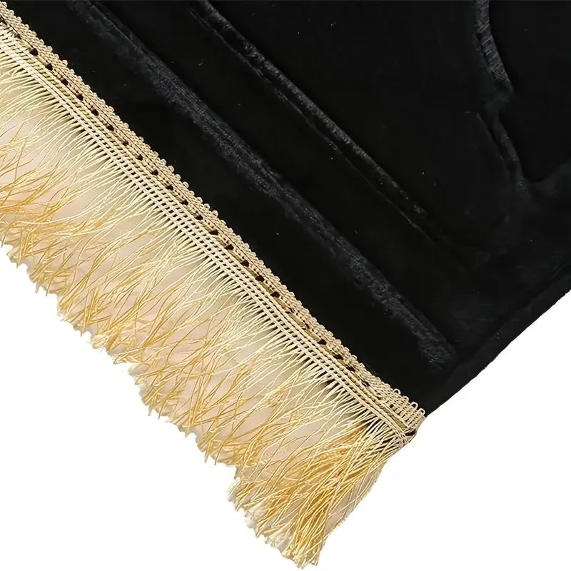 Dicker Gebetsteppich aus weichem Flanell mit Quasten im türkischen Stil für das Gebet – 66 × 116 cm, rutschfest, PVC-Rücken, 5 Farben