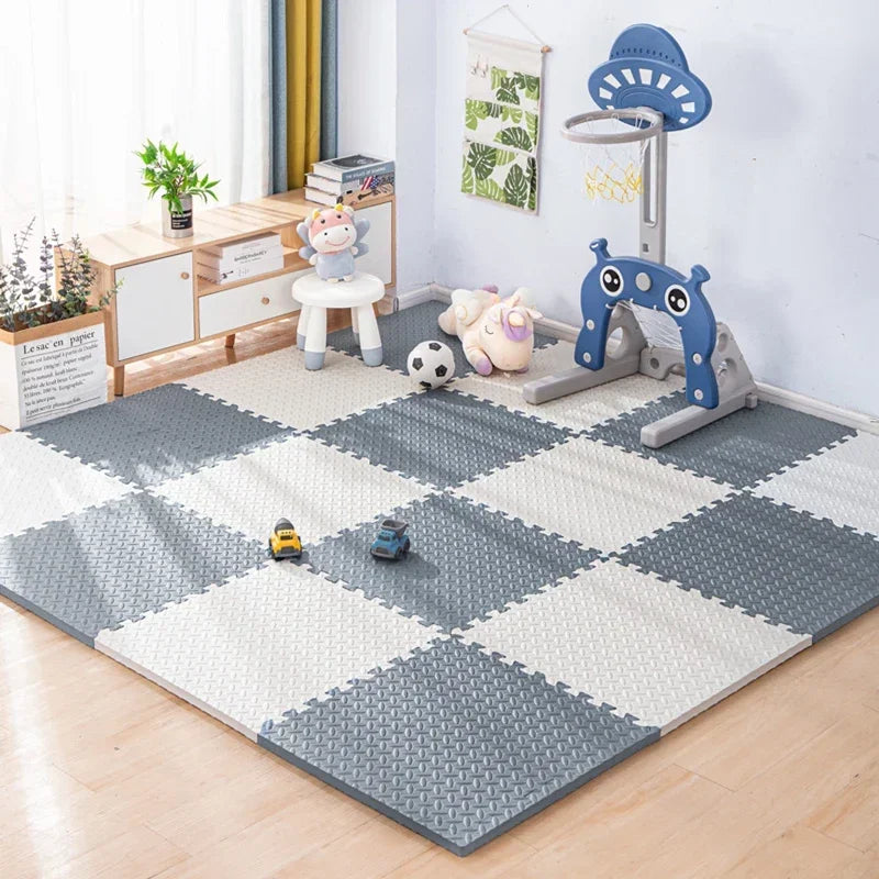 EVA-Sportmatte mit Blattmaserung im Puzzle-System für Gym, Yoga und Fitness – 30 × 30 × 1 cm, verdickt, rutschfest, stoßdämpfend, 1 bis 16 Stück
