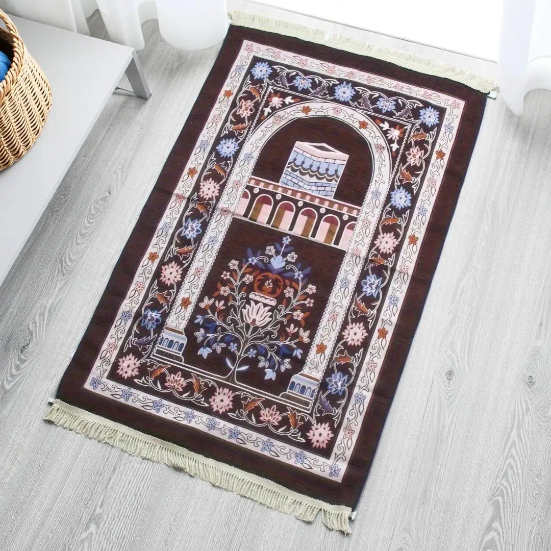 Gepolsterter Gebetsteppich aus Polyester für Gebet zu Hause, in der Moschee und auf Reisen – 70 × 110 cm, weich, tragbar, rutschfest, 4 Farben