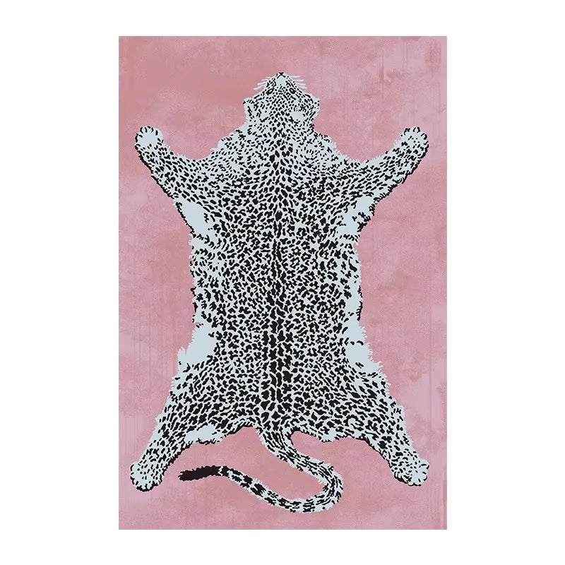 Plüschteppich mit Leopardenmuster im Light-Luxury-Stil für Wohnzimmer und Schlafzimmer – 40 × 60 bis 180 × 240 cm, Flanell, rutschfest, 15 Motive