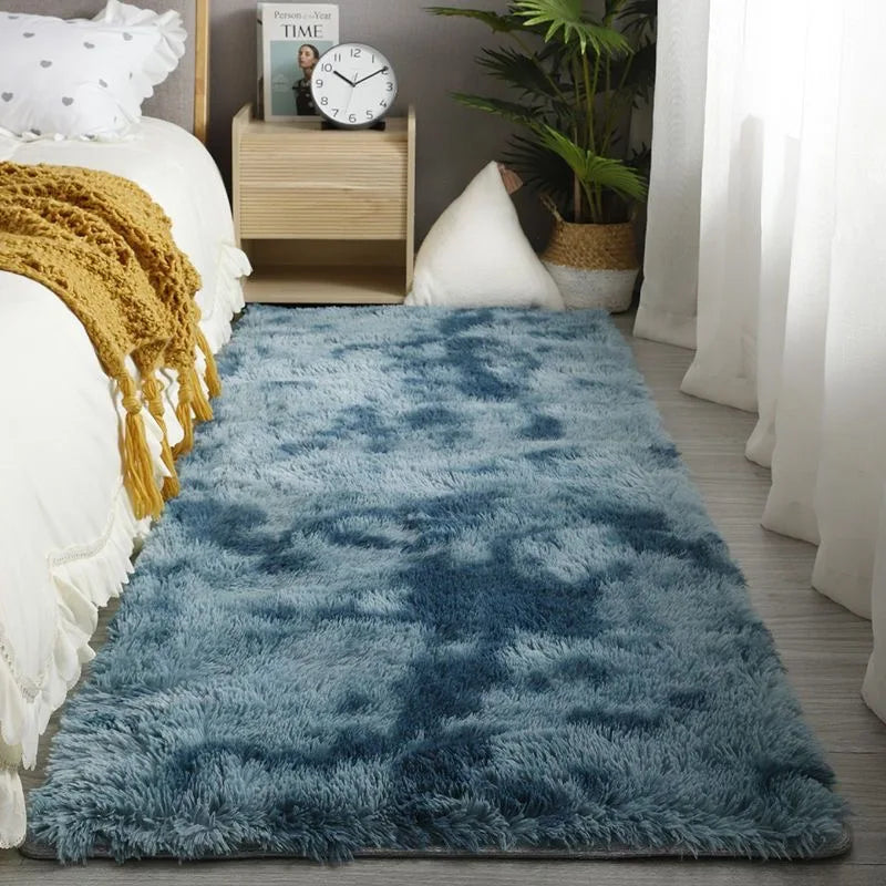 Flauschiger Shaggy-Teppich für Kinderzimmer, Schlafzimmer und Wohnzimmer – 50 × 80 bis 160 × 230 cm, ca. 3 cm Flor, uni und Batik, 14 Farben