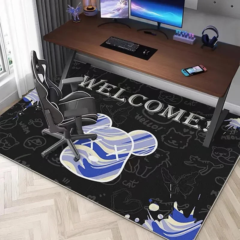 Gaming-Teppich aus Kristallsamt für E-Sport-Zimmer, Wohnzimmer und Büro – 80 × 120 bis 160 × 230 cm, schalldämmend, rutschfest, 14 Motive