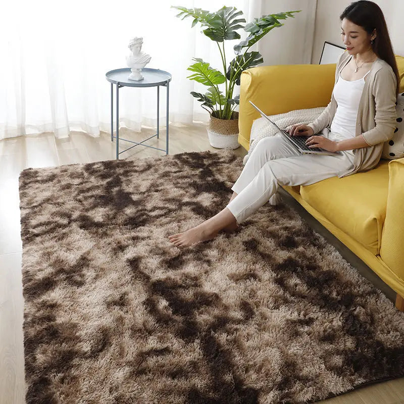 Flauschiger Plüschteppich in Uni- und Batikfarben für Wohnzimmer und Schlafzimmer – 40 × 60 bis 160 × 230 cm, 3,5 cm Flor, rechteckig, 12 Farben