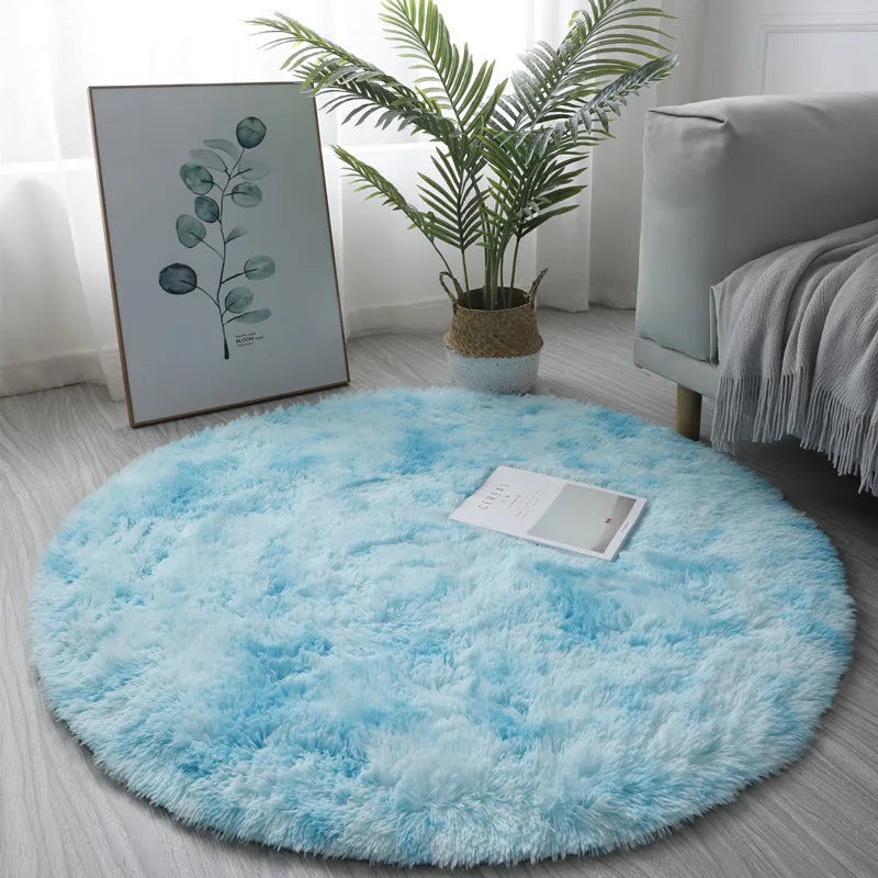 Runder Plüschteppich mit dickem Flor für Wohnzimmer, Schlafzimmer und Kinderzimmer – Ø 60 bis 100 cm, superweich, flauschig, 4 Farben