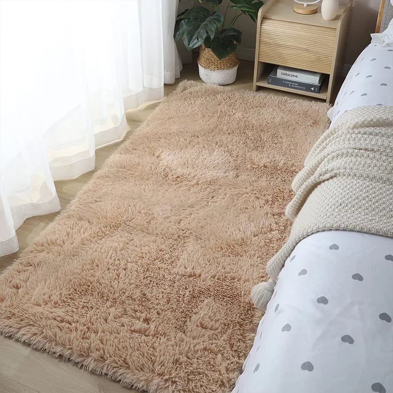 Flauschiger Plüschteppich in Uni- und Batikfarben für Wohnzimmer und Schlafzimmer – 40 × 60 bis 160 × 230 cm, 3,5 cm Flor, rechteckig, 12 Farben