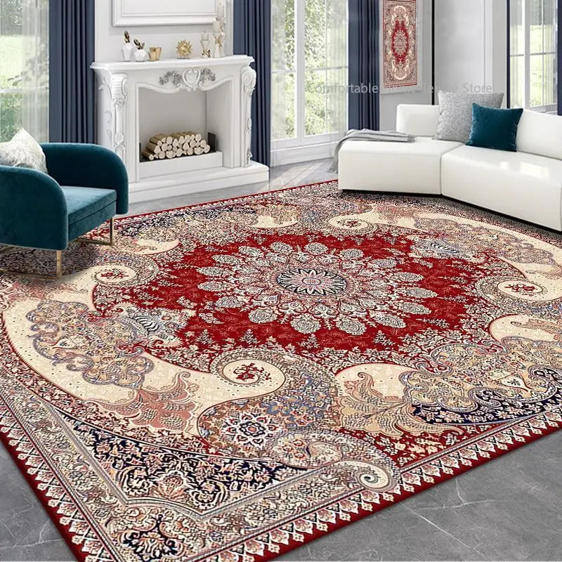 Teppich im Perser-Stil mit Retro-Muster für Wohnzimmer und Schlafzimmer – 80 × 120 bis 200 × 300 cm, rechteckig, 3D-Druck, rutschfest, 15 Motive