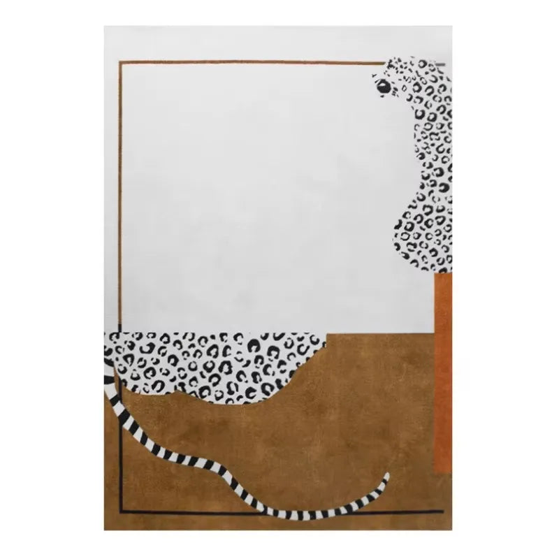 Plüschteppich mit Leopardenmuster im Light-Luxury-Stil für Wohnzimmer und Schlafzimmer – 40 × 60 bis 180 × 240 cm, Flanell, rutschfest, 15 Motive