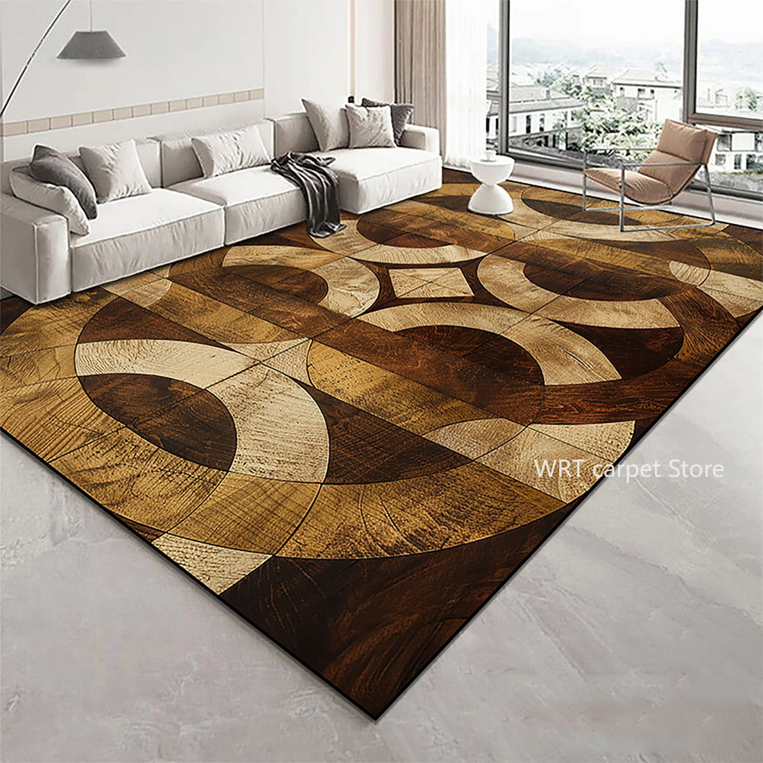 Teppich mit goldenem Geometrie-Muster im Luxus-Stil für Wohnzimmer und Schlafzimmer – 60 × 90 bis 200 × 400 cm, 3D-Druck, rutschfest, 11 Motive
