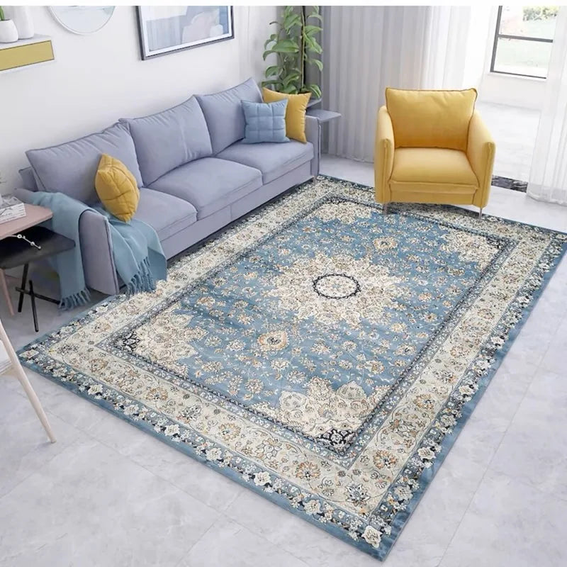 Teppich aus Kristallsamt im marokkanischen Boho-Stil für Wohnzimmer und Schlafzimmer – 40 × 60 bis 160 × 230 cm, bedruckt, schmutzabweisend, 25 Motive
