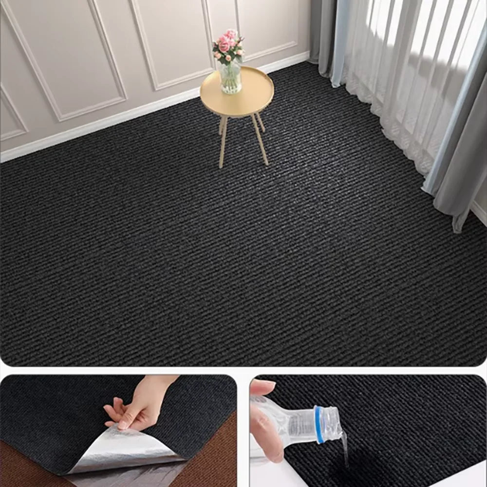 Einfarbiger Teppichbelag mit Klebeschicht für Küche, Wohnzimmer und Schlafzimmer – 50 cm × 2 m, zuschneidbar, feuchtigkeitsbeständig, 7 Farben