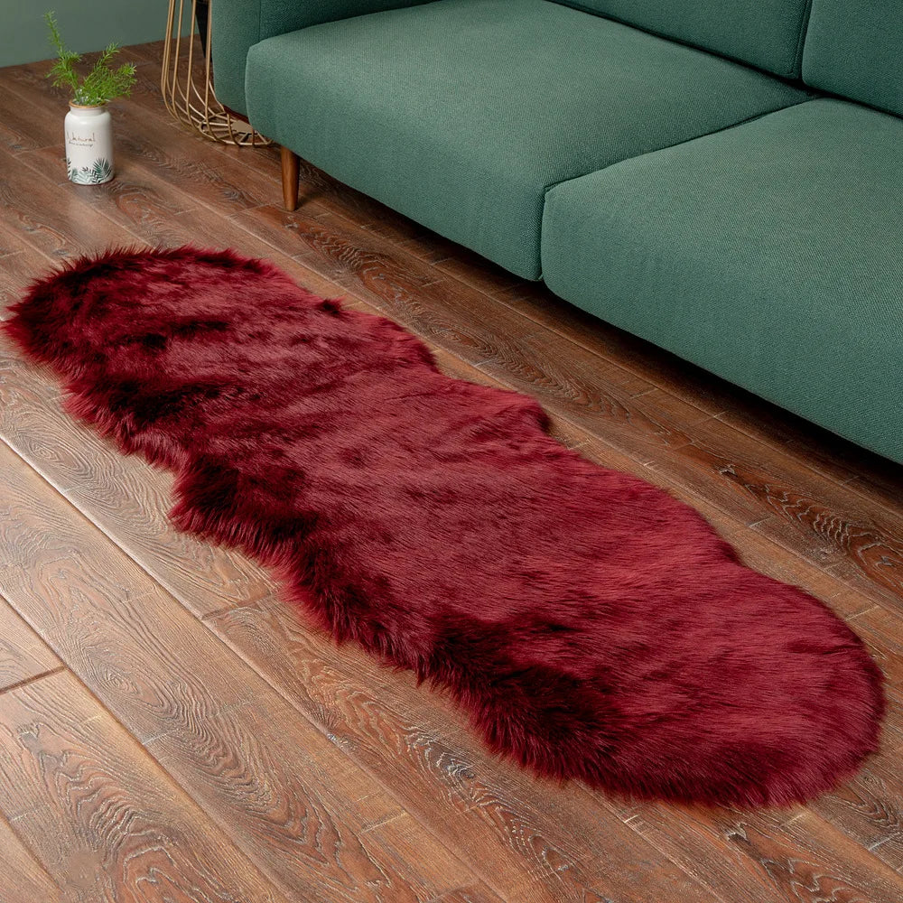 Kunstfell-Teppich in Schaffell-Optik mit langem Flor für Wohnzimmer, Schlafzimmer und Sofa – 45 × 65 bis 80 × 220 cm, 5–6 cm Flor, 10 Farben