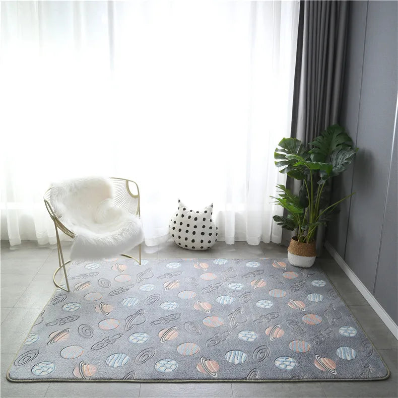 Im Dunkeln leuchtender Teppich mit 3D-Motiven für Kinderzimmer und Schlafzimmer – 40 × 60 bis 160 × 200 cm, Kurzflor, rutschfest, 12 Motive