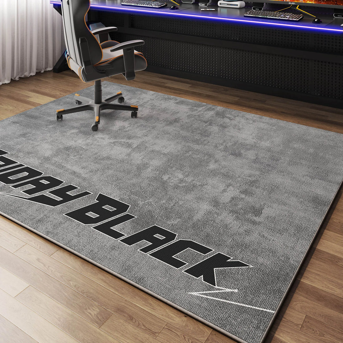 Rutschfeste Bodenmatte für Gaming-Zimmer, Schlafzimmer und unter den Bürostuhl – 80 × 120 bis 160 × 230 cm, bedruckt, leicht, pflegeleicht, 5 Motive
