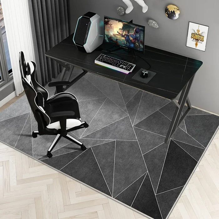 Stuhlmatte aus Kristallsamt mit geometrischem Muster für Gaming-Stuhl, Schreibtisch und Büro – 40 × 60 bis 160 × 230 cm, rutschfest, 9 Motive