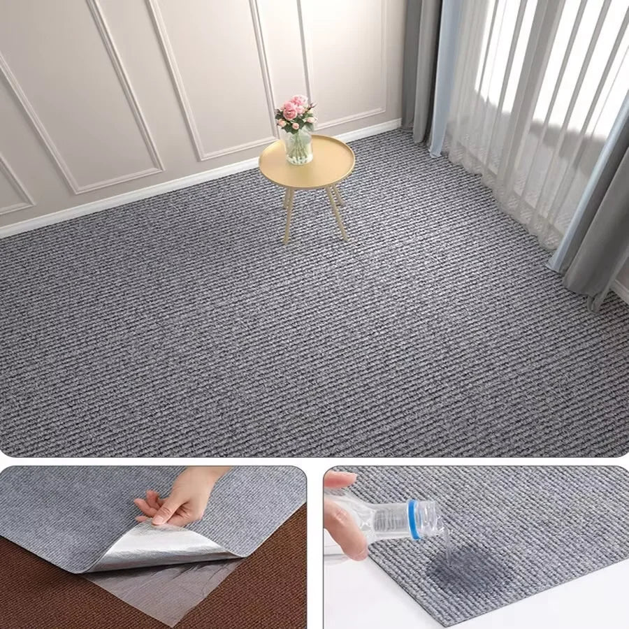 Selbstklebender Teppich zum Zuschneiden für Wohnzimmer, Schlafzimmer und Büro – 50 cm × 2 m, einfarbig, wasseraufnehmend, schmutzabweisend, 7 Farben