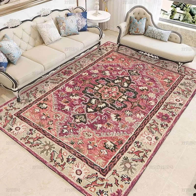 Teppich aus Kristallsamt im marokkanischen Boho-Stil für Wohnzimmer und Schlafzimmer – 40 × 60 bis 160 × 230 cm, bedruckt, schmutzabweisend, 25 Motive
