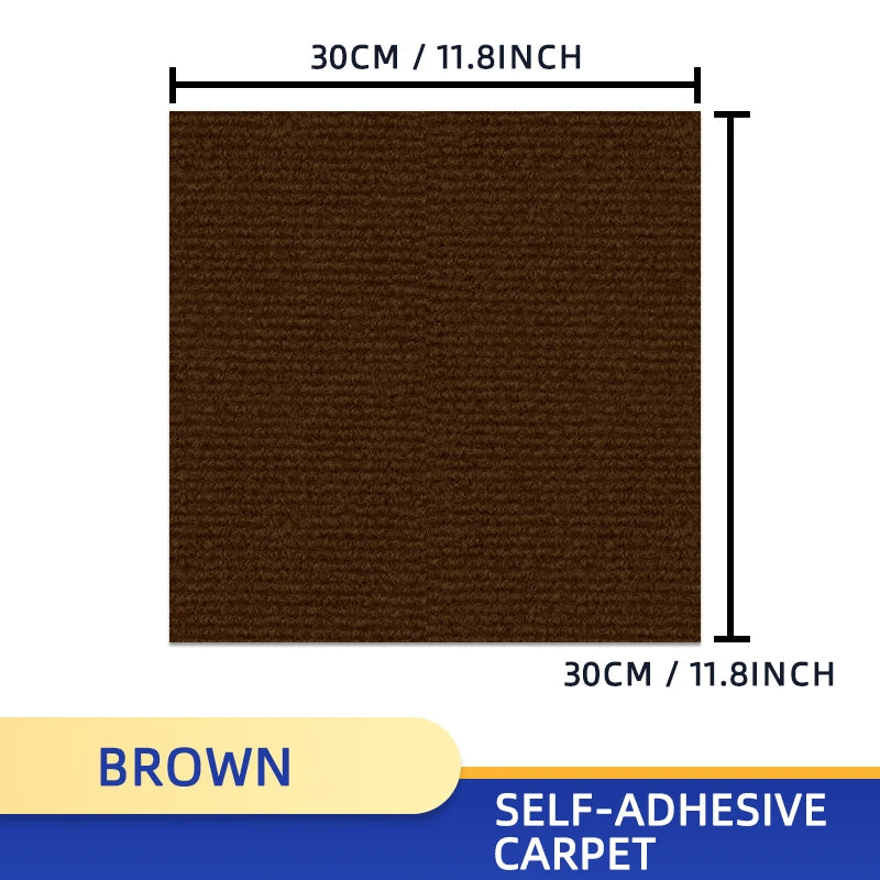 Selbstklebende Teppichfliesen im 20er-Set in 9 Farben für Flur, Wohnräume und Innenbereich – je 30 × 30 cm, quadratisch, abnehmbar, rutschfest