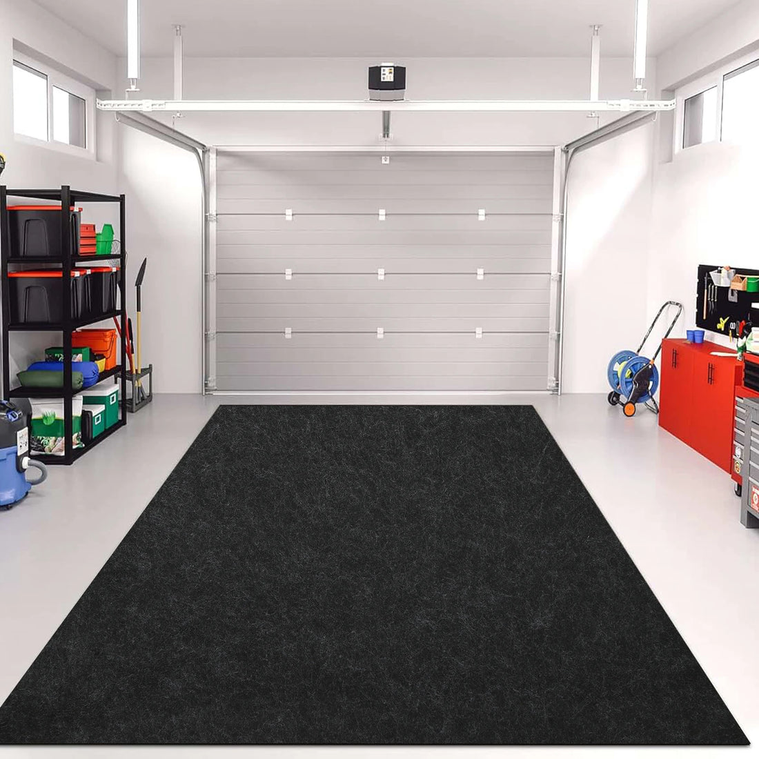 Rutschfeste Garagenbodenmatte aus Vliesstoff und PE für Garage, Lager und Werkstatt – bis 226 × 610 cm, 2,5 mm, wasserdicht, ölbeständig, Dunkelgrau