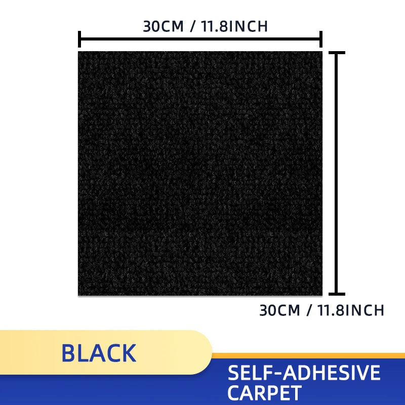 Selbstklebende Teppichfliesen im 20er-Set in 9 Farben für Flur, Wohnräume und Innenbereich – je 30 × 30 cm, quadratisch, abnehmbar, rutschfest