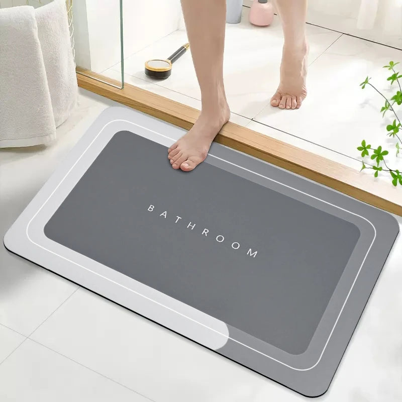 Saugfähige Badematte für Bad, WC und Küche – 40 × 50 bis 55 × 90 cm, schnell trocknend, rutschfest, abgeschrägte Kante, waschbar, 8 Motive