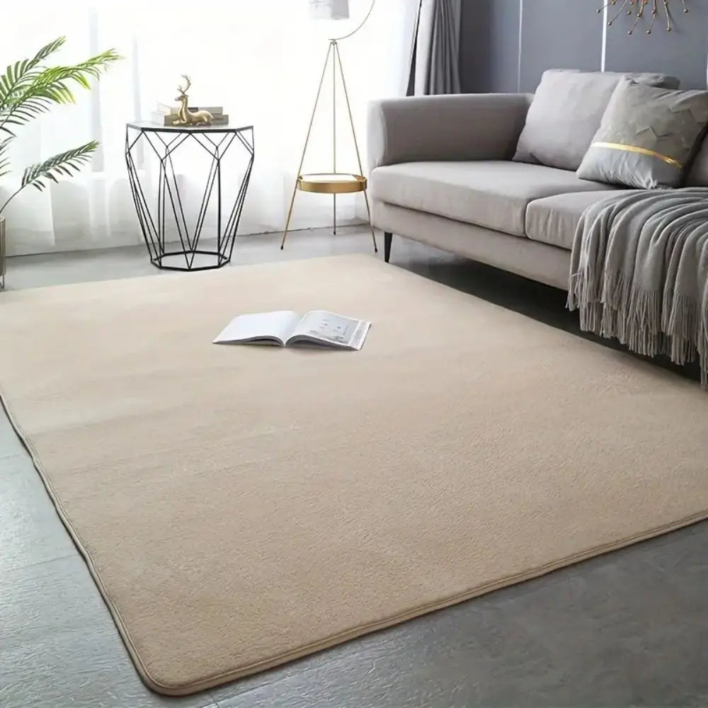 Einfarbiger Teppich aus Korallenvlies im modernen Stil für Wohnzimmer und Schlafzimmer – 40 × 60 bis 160 × 230 cm, weich, rutschfest, 6 Farben