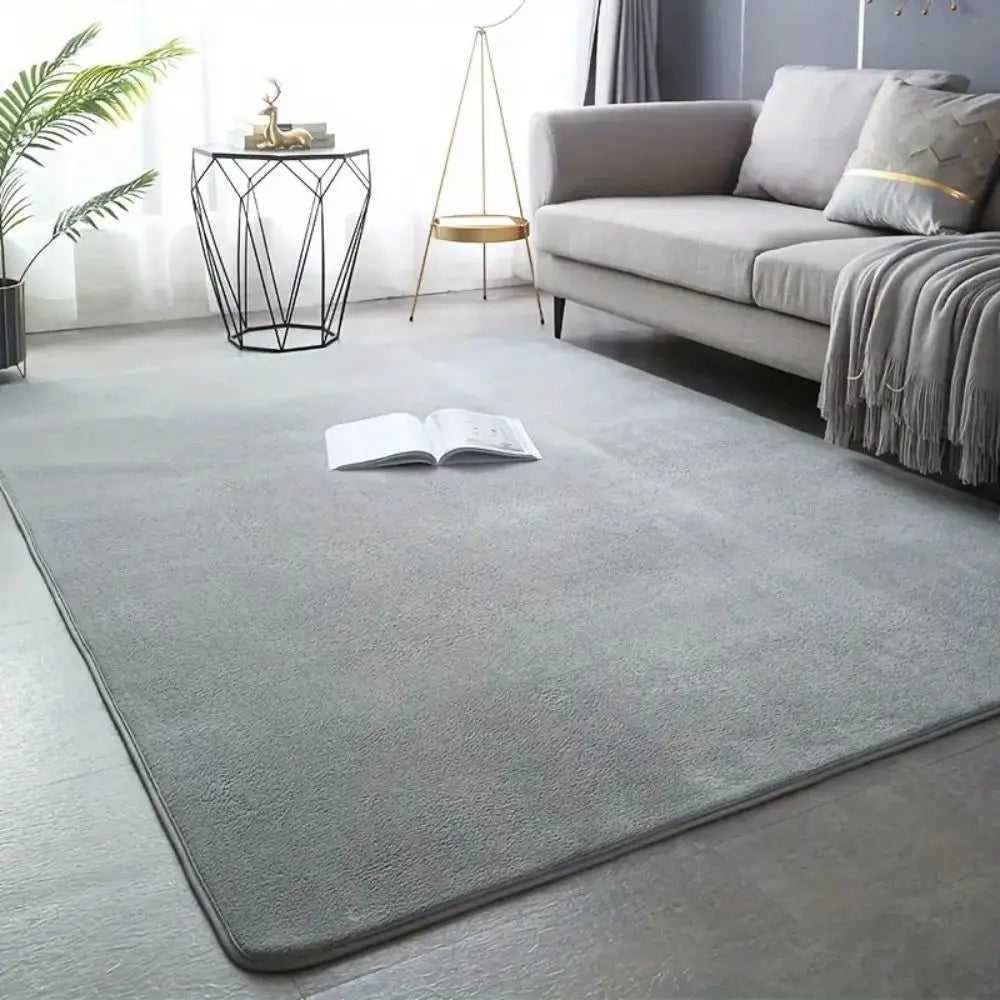 Einfarbiger Teppich aus Korallenvlies im modernen Stil für Wohnzimmer und Schlafzimmer – 40 × 60 bis 160 × 230 cm, weich, rutschfest, 6 Farben