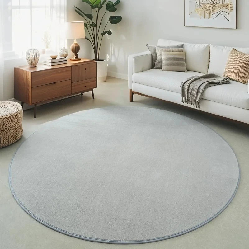 Runder Teppich aus Korallensamt in Uni-Farben für Wohnzimmer, Kinderzimmer und als Krabbelmatte – Ø 60 bis 200 cm, Schaumkern, 13 Farben