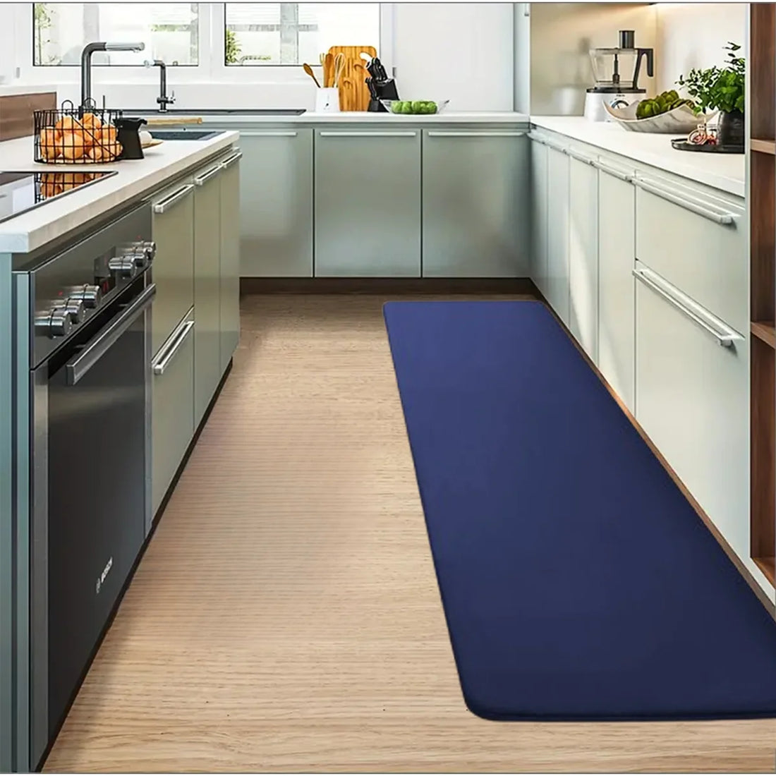 Küchenmatte mit Memory-Schaum als Läufer für Küche, Flur und Eingangstür – 40 × 60 bis 60 × 200 cm, rutschfest, schnell trocknend, 5 Farben