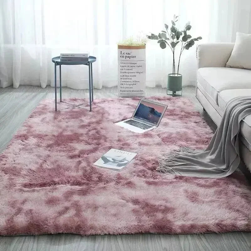 Teppich aus Seidenwolle mit Farbverlauf als Bettvorleger für Schlaf-, Kinder- und Wohnzimmer – 40 × 60 bis 140 × 200 cm, rutschfest, 8 Farben