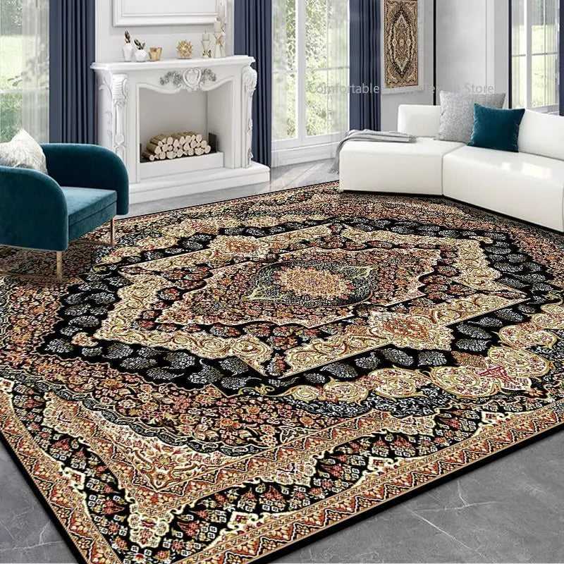 Teppich im Perser-Stil mit Retro-Muster für Wohnzimmer und Schlafzimmer – 80 × 120 bis 200 × 300 cm, rechteckig, 3D-Druck, rutschfest, 15 Motive