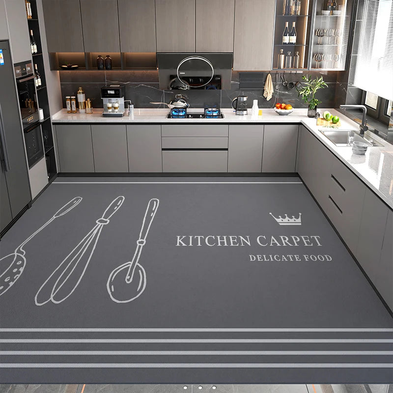 Abwischbarer Küchenteppich im modern-minimalistischen Stil für Küche, Balkon und Wohnzimmer – 55 × 120 bis 200 × 300 cm, rutschfest, 15 Motive