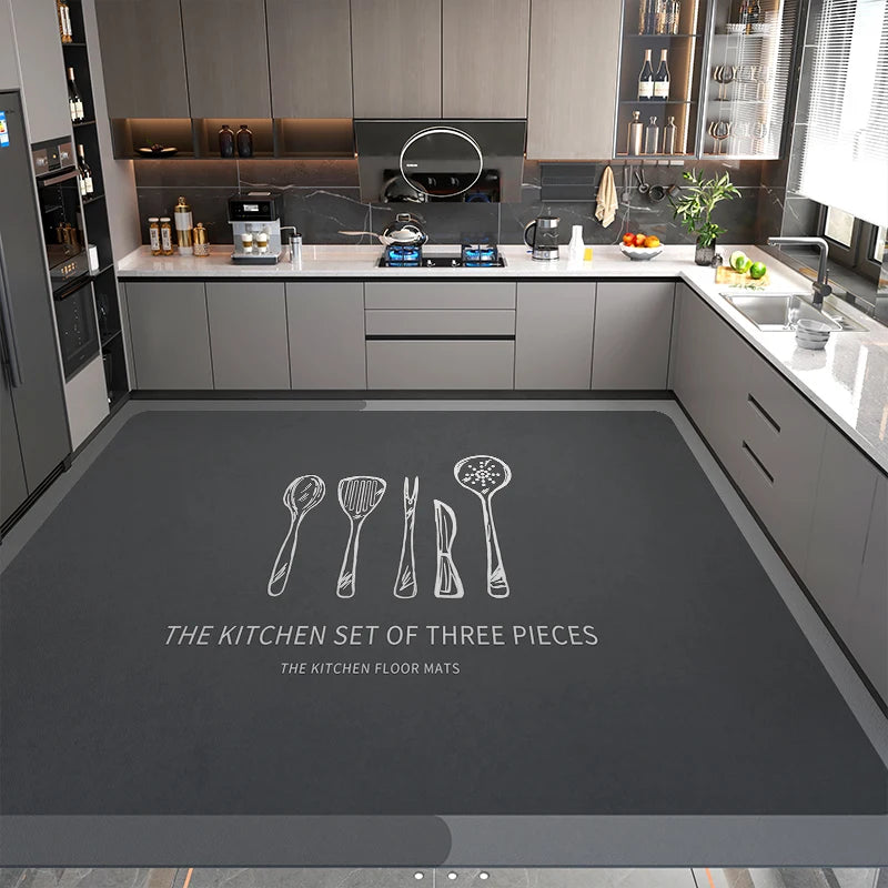 Abwischbarer Küchenteppich im modern-minimalistischen Stil für Küche, Balkon und Wohnzimmer – 55 × 120 bis 200 × 300 cm, rutschfest, 15 Motive
