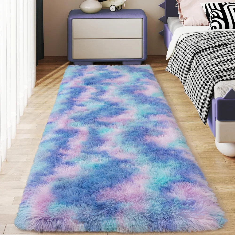 Ultraweicher Plüsch-Läufer für Schlafzimmer, Flur und Wohnheim – 40 × 60 bis 80 × 200 cm, flauschig, rutschfest, als Bettvorleger, 10 Farben