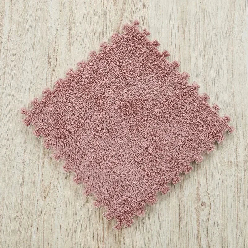 Plüsch-Puzzlematte für Kinder als Spielteppich für Kinderzimmer und Schlafzimmer – Fliesen 30 × 30 × 1 cm, EVA-Schaumkern, 10 oder 20 Stück, 23 Farben