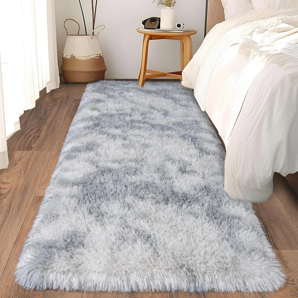 Ultraweicher Plüsch-Läufer für Schlafzimmer, Flur und Wohnheim – 40 × 60 bis 80 × 200 cm, flauschig, rutschfest, als Bettvorleger, 10 Farben