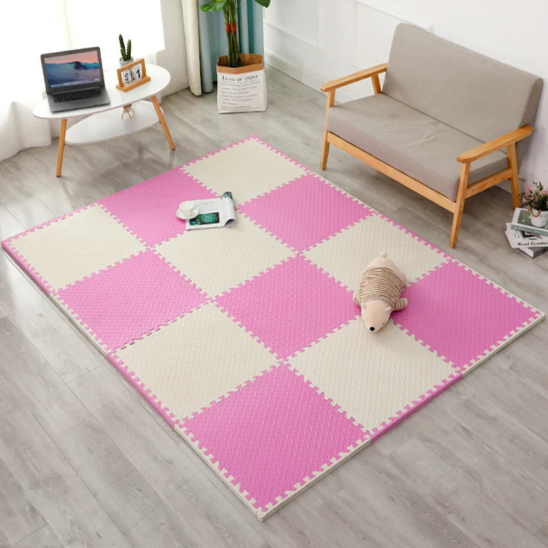 Dicke Puzzlematte aus EVA-Schaum als Krabbel- und Spielmatte für Babys und Kinder – je 30 × 30 cm, 4 bis 16 Stück, rutschfest, wasserdicht, 15 Farben