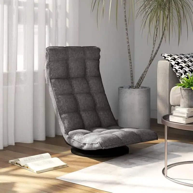 Drehbarer Bodenstuhl mit Stoffbezug für Meditation, Gaming und Lesen – 360° drehbar, Rückenlehne 5-fach verstellbar, klappbar, 13 Farben